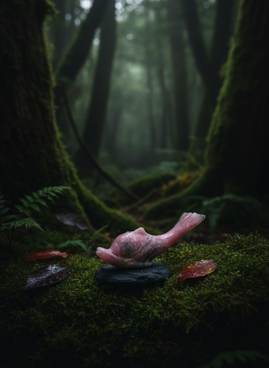 Rhodochrosite Dolphin Carving