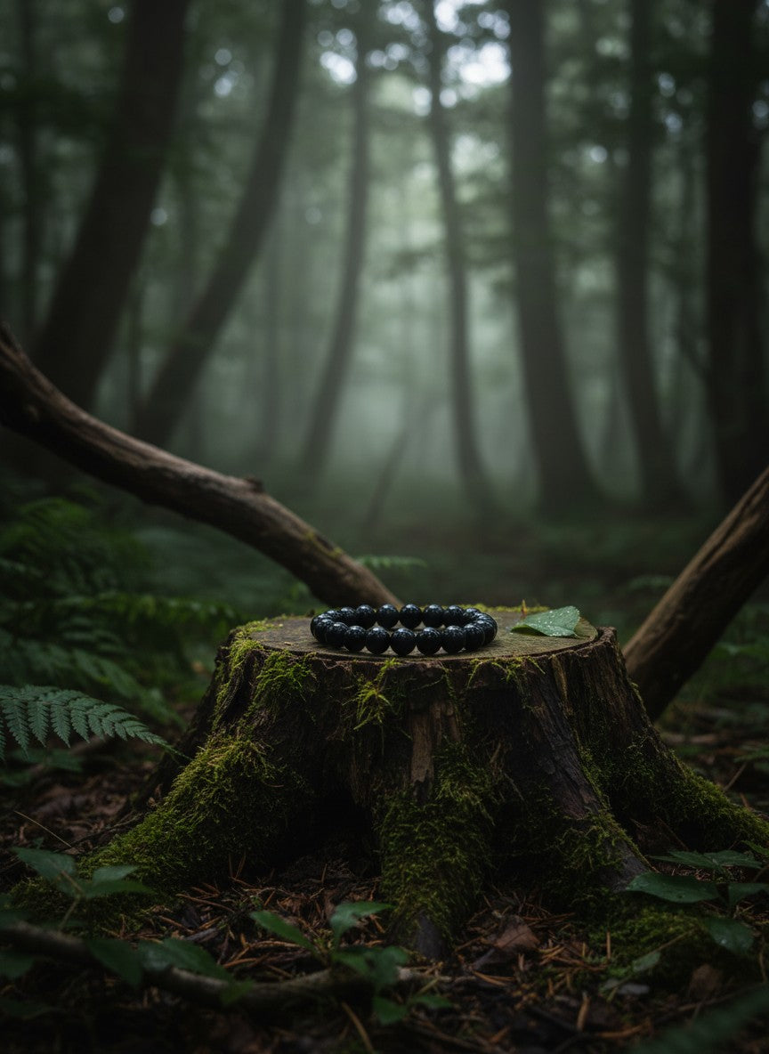 Obsidian Sheen Bead Bracelet – 8mm