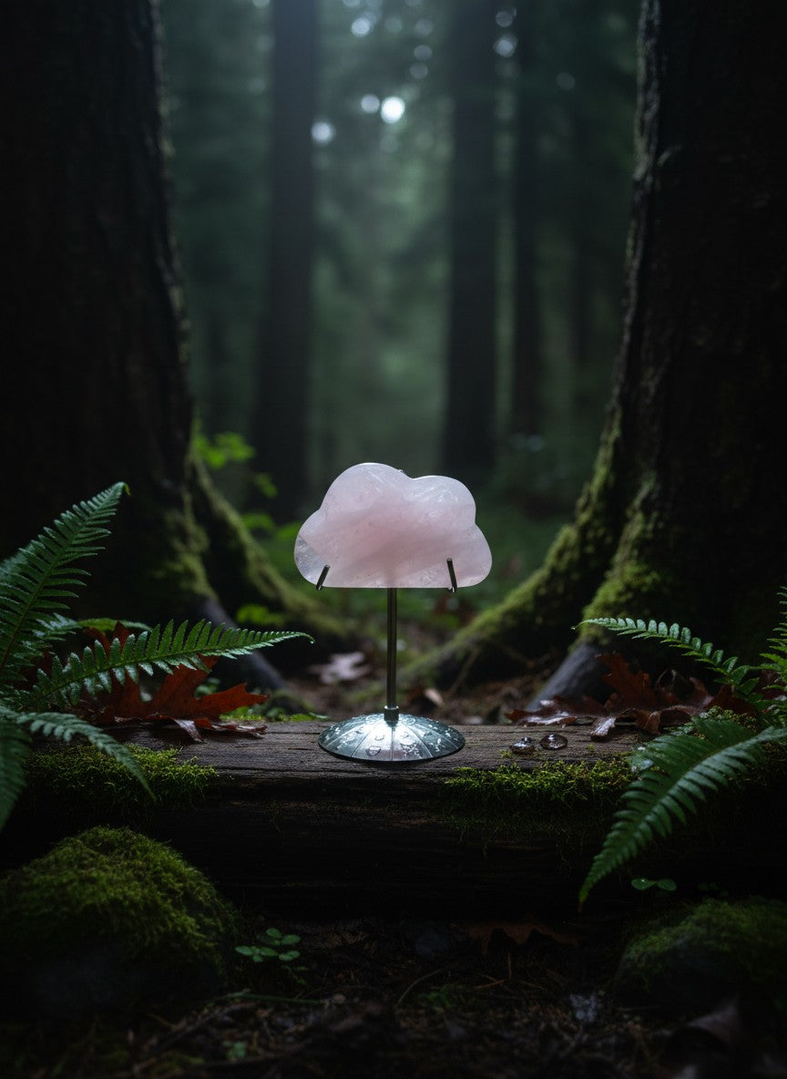 Rose Quartz Cloud Carvings