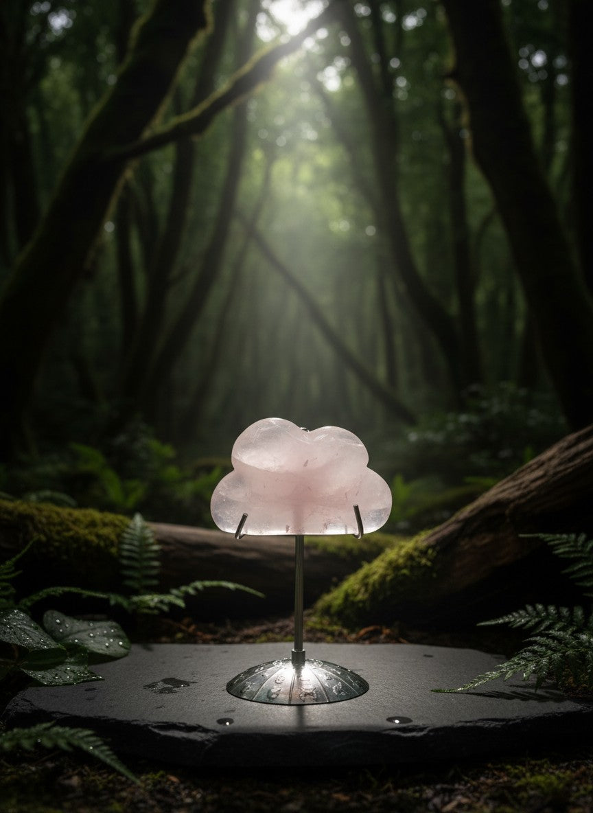 Rose Quartz Cloud Carvings