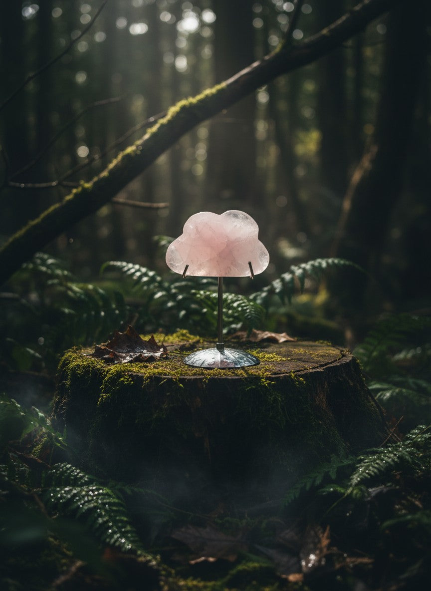 Rose Quartz Cloud Carvings
