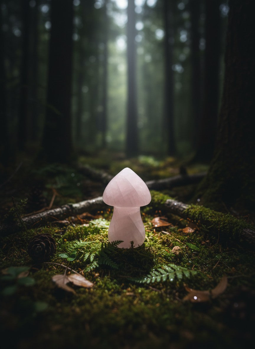 Rose Quartz Mushroom Carving