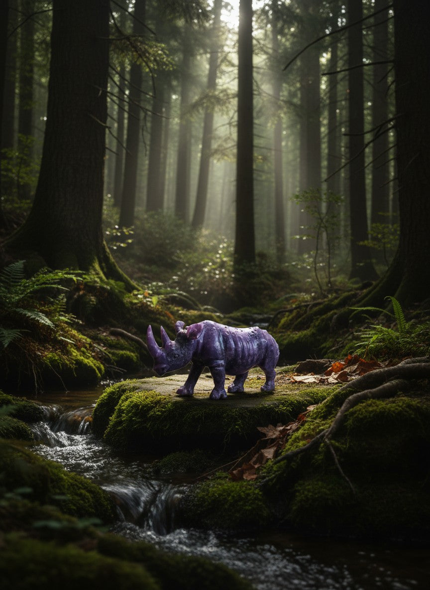 Lepidolite Rhino Carving