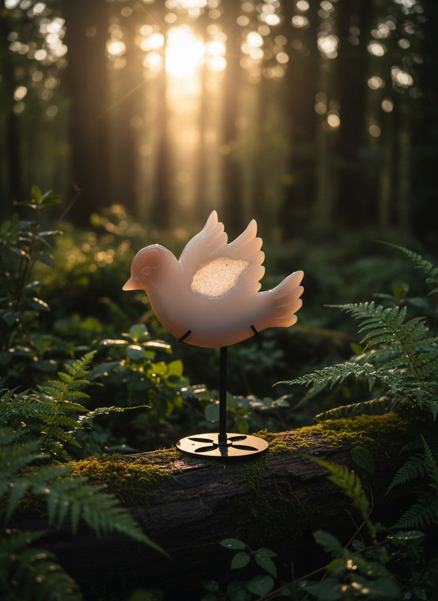 Agate Dove Carving with Stand