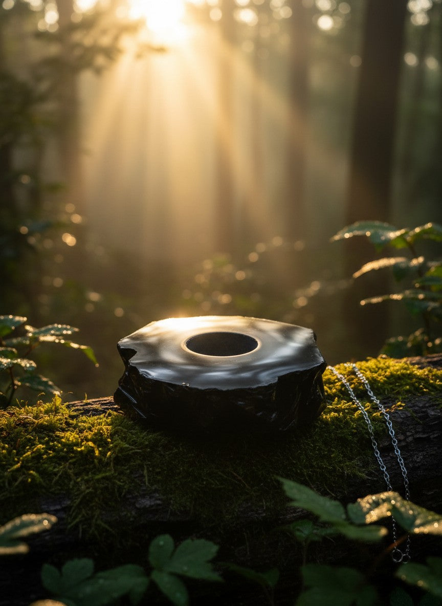 Black Obsidian Candle Holder