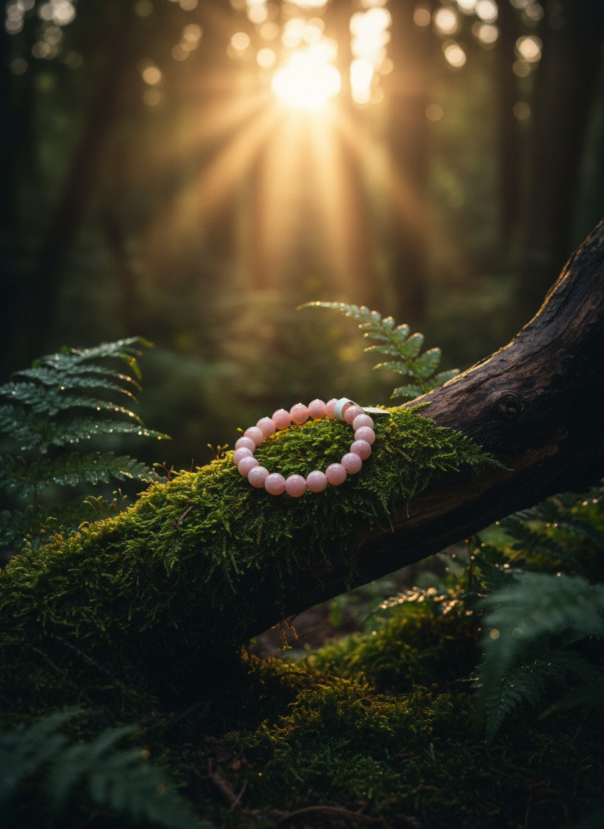 Pink Opal Bead Bracelet – 8mm