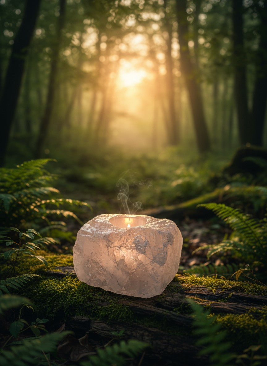 Rose Quartz Candle Holder