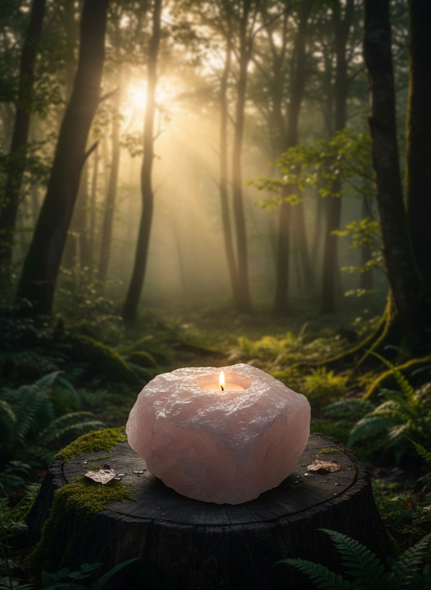 Rose Quartz Candle Holder