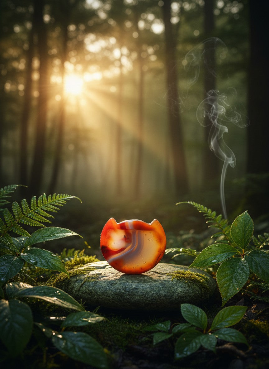 Carnelian Cat Head Trinket Bowl (Small)