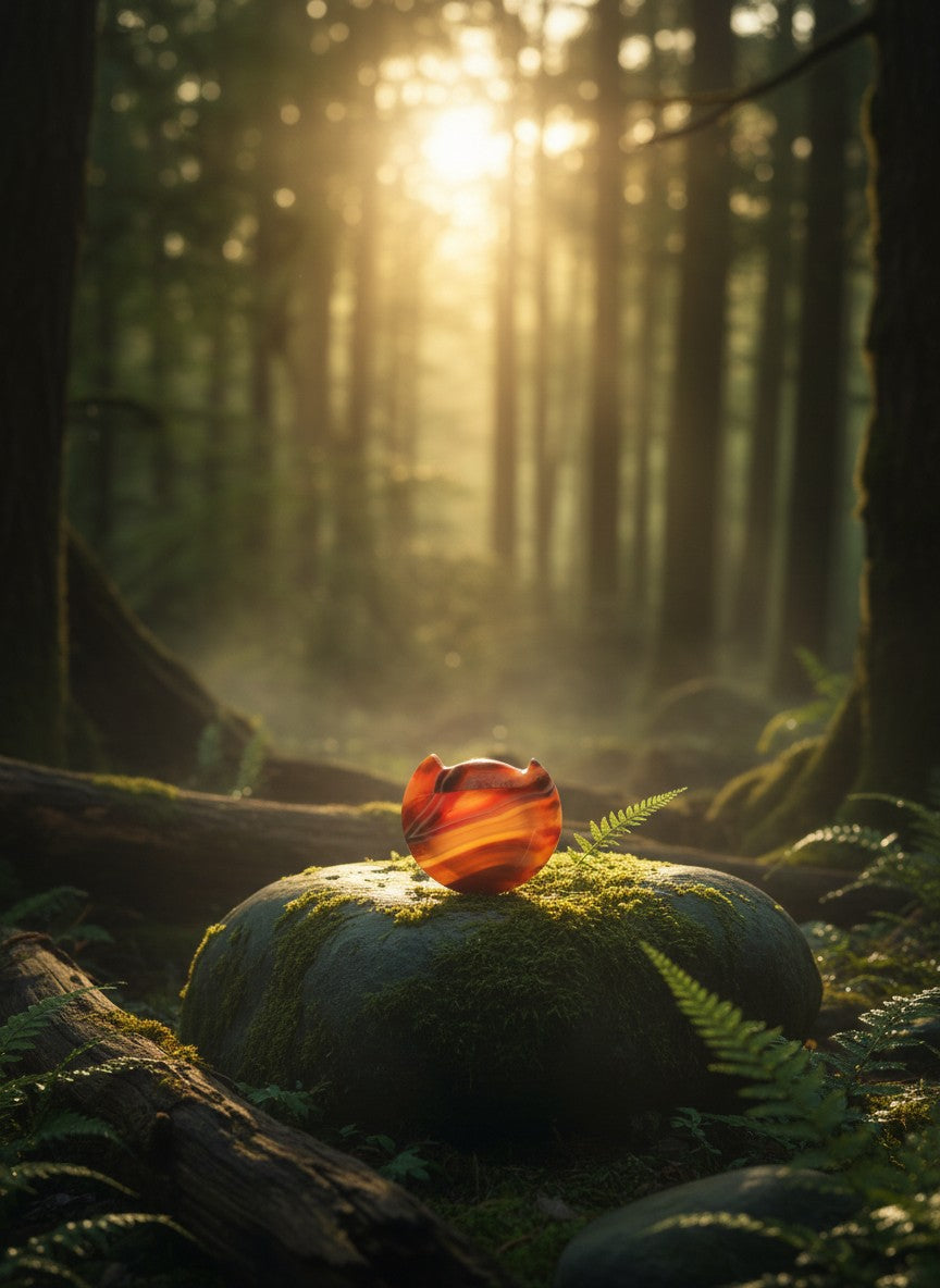 Carnelian Cat Head Trinket Bowl (Small)