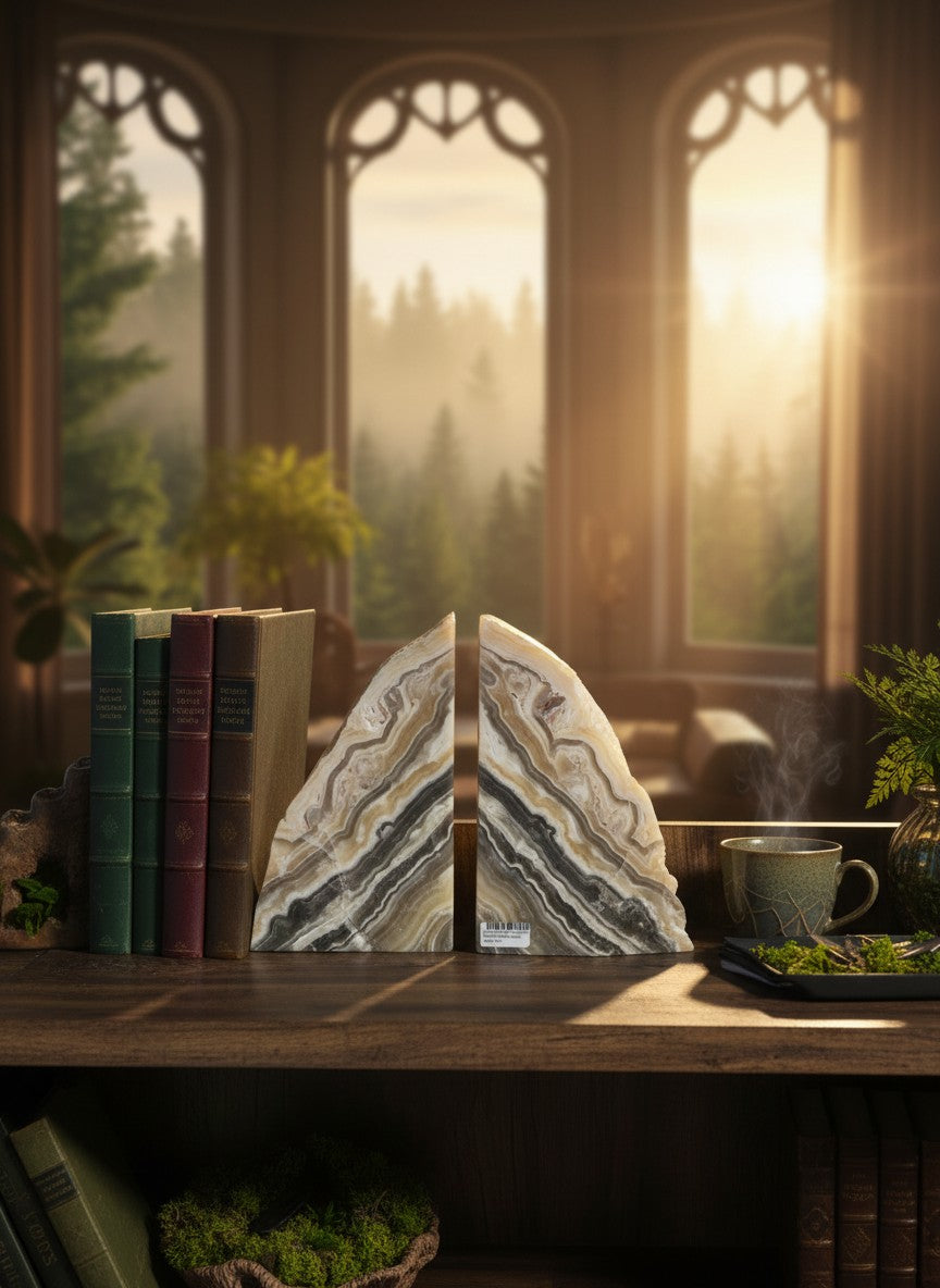 Banded Calcite Bookends (Pair)