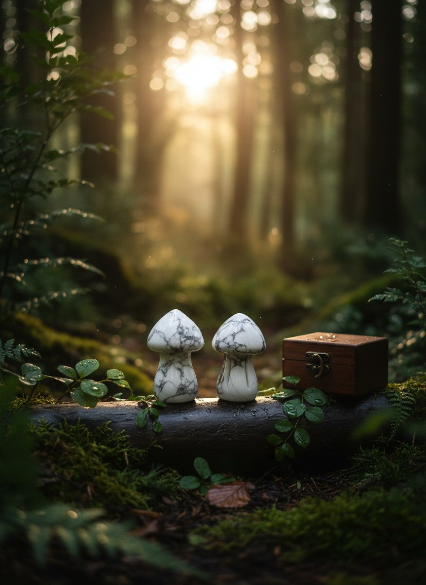 Howlite Mushroom Carving