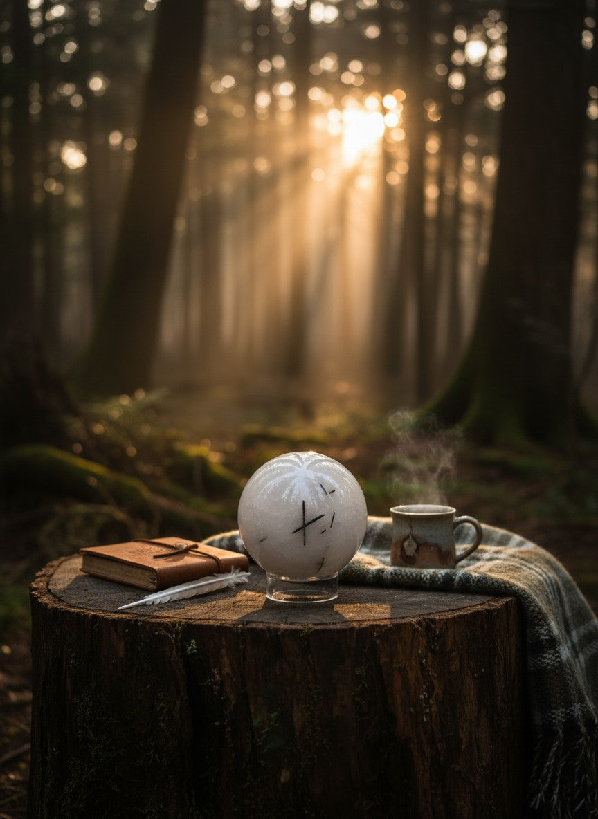 Quartz with Tourmaline Sphere