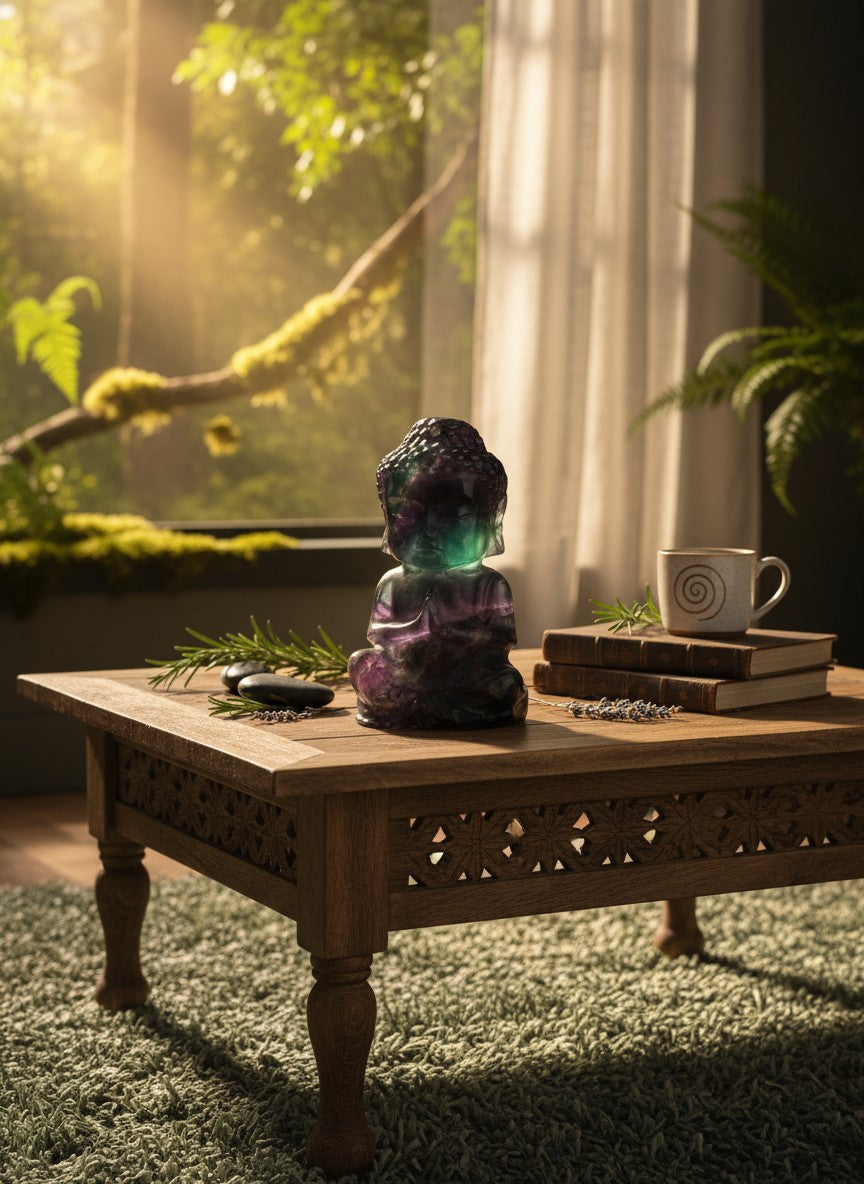 Rainbow Fluorite High Grade Buddha