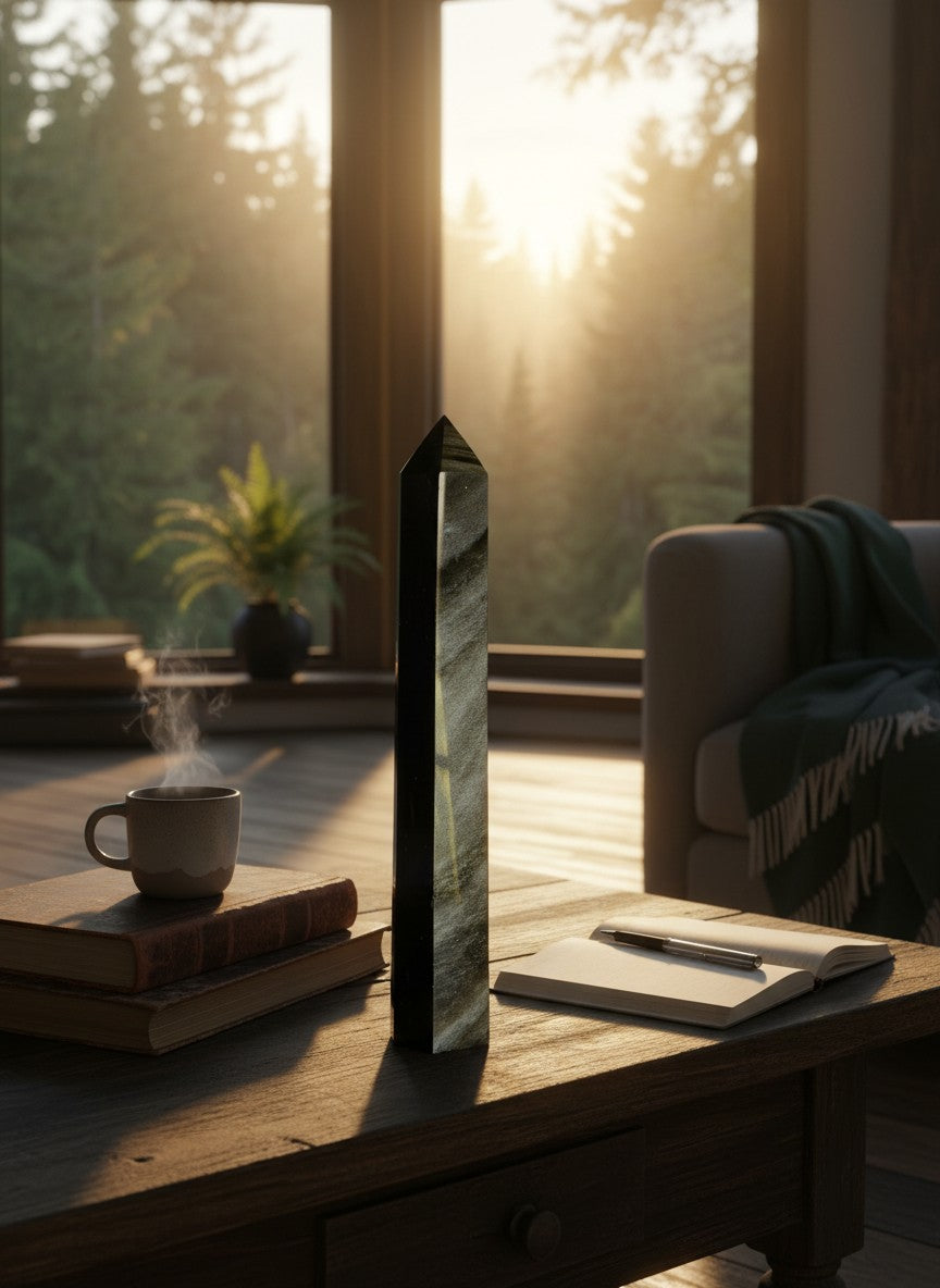 Gold Sheen Obsidian Tower (Hospital Crystal)