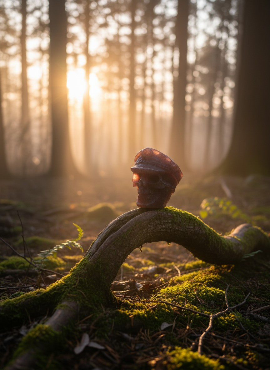 Strawberry Quartz Skull Carving