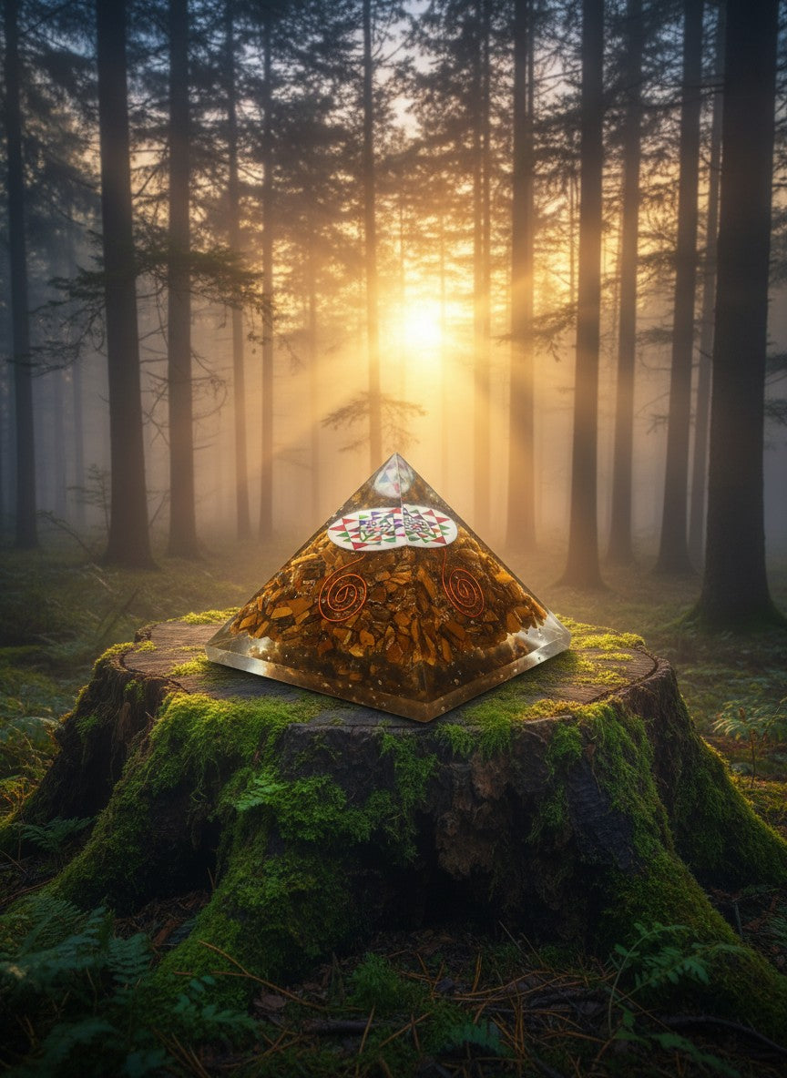 Tiger’s Eye Orgonite Pyramid