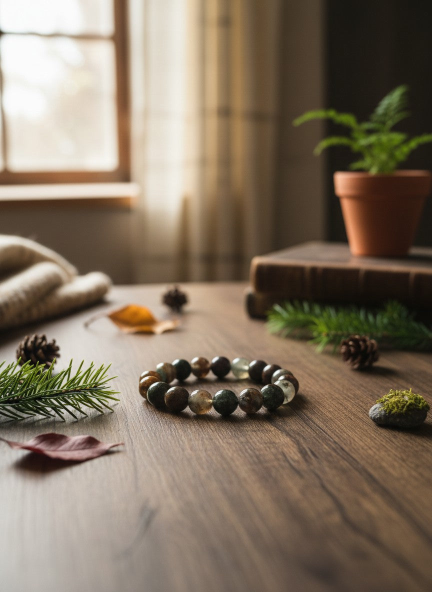 Scenic Quartz Bead Bracelet – 10mm