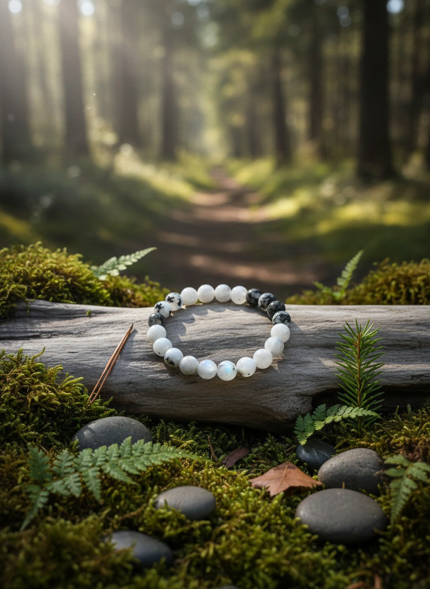 Rainbow Moonstone Bead Bracelet – 8mm