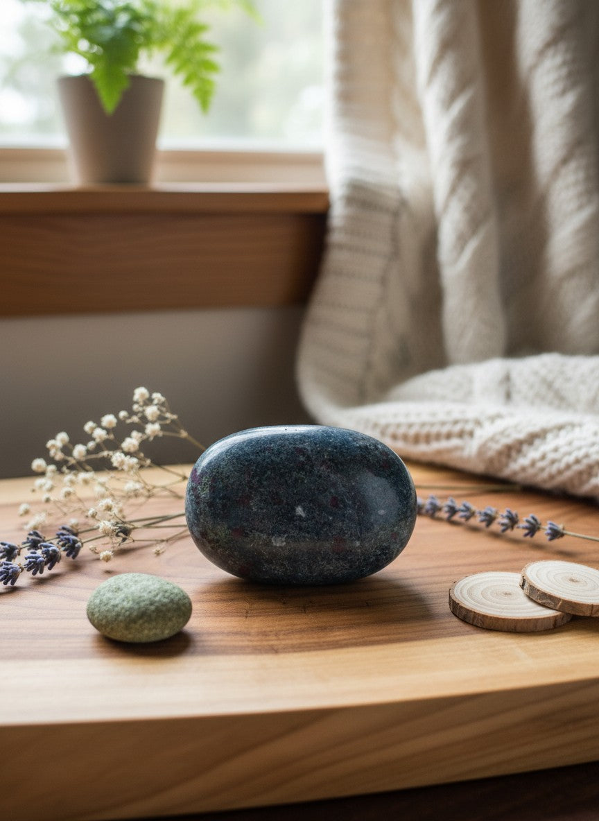 Ruby Kyanite Palm Stone