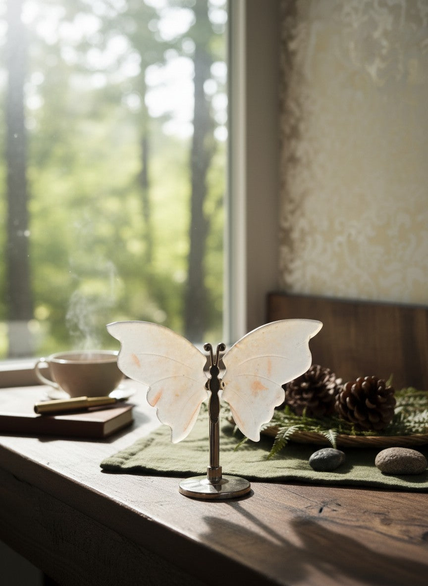 Agate Butterfly Wings Carving