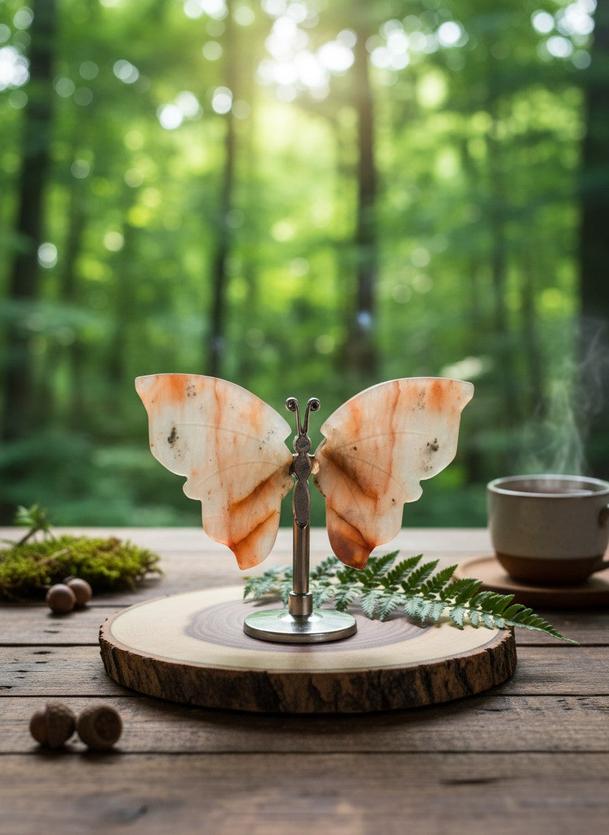 Red Healer Quartz Butterfly Carving
