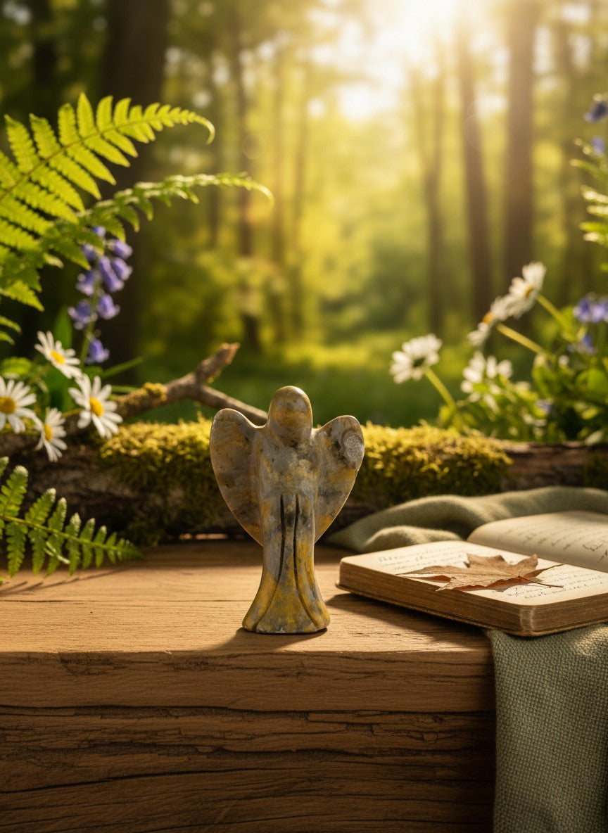 Bumblebee Jasper Angel Carving