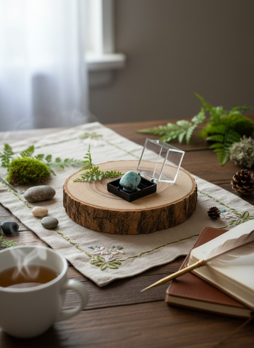 High Grade Larimar Tumble – Collector Box