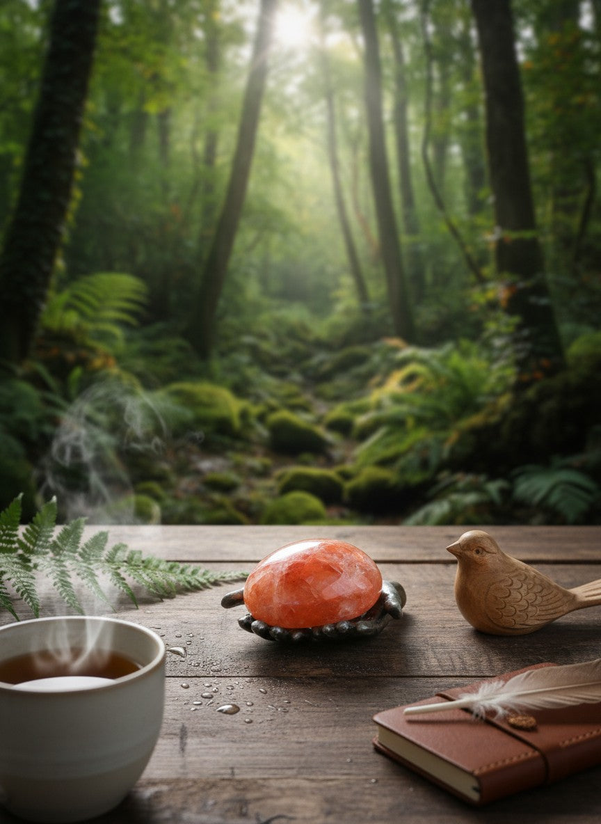 Red Healer Quartz Palm Stone