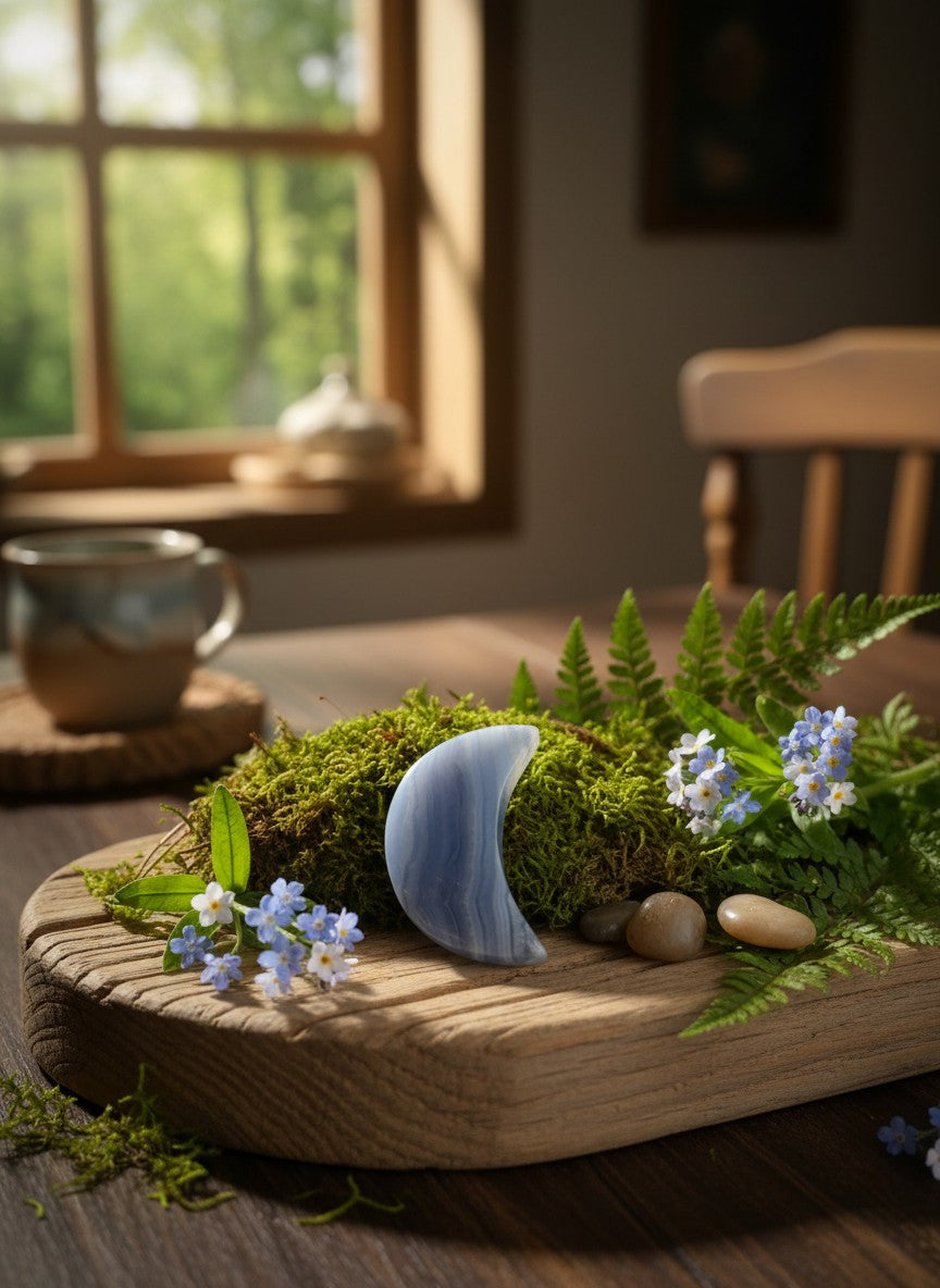 Blue Lace Agate Moon