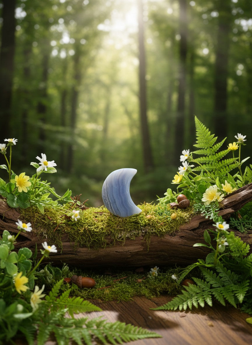 Blue Lace Agate Moon