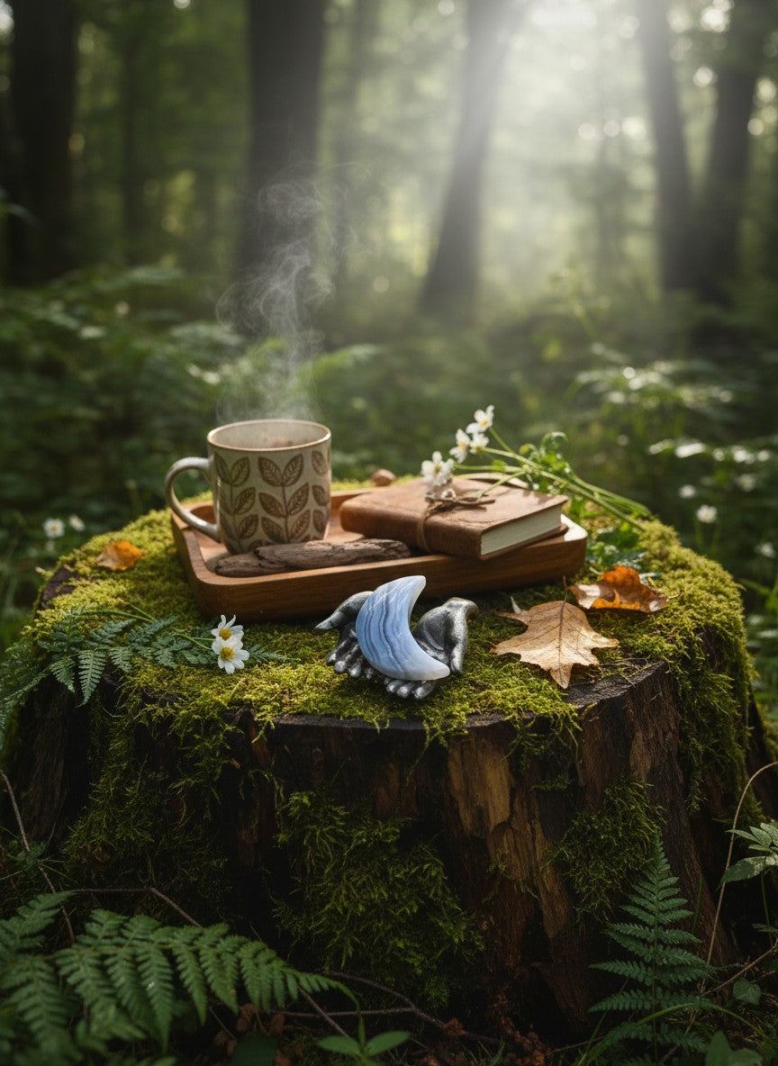 Blue Lace Agate Moon