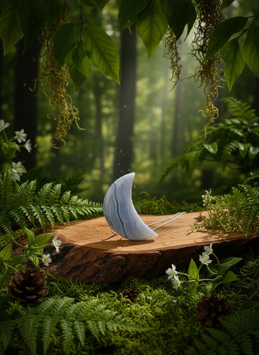 Blue Lace Agate Moon