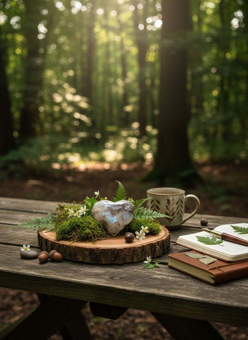 Rainbow Moonstone Heart