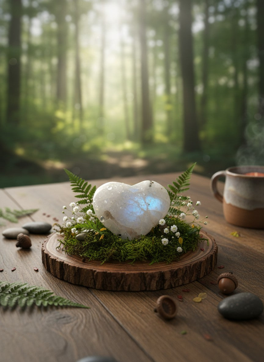 Rainbow Moonstone Heart
