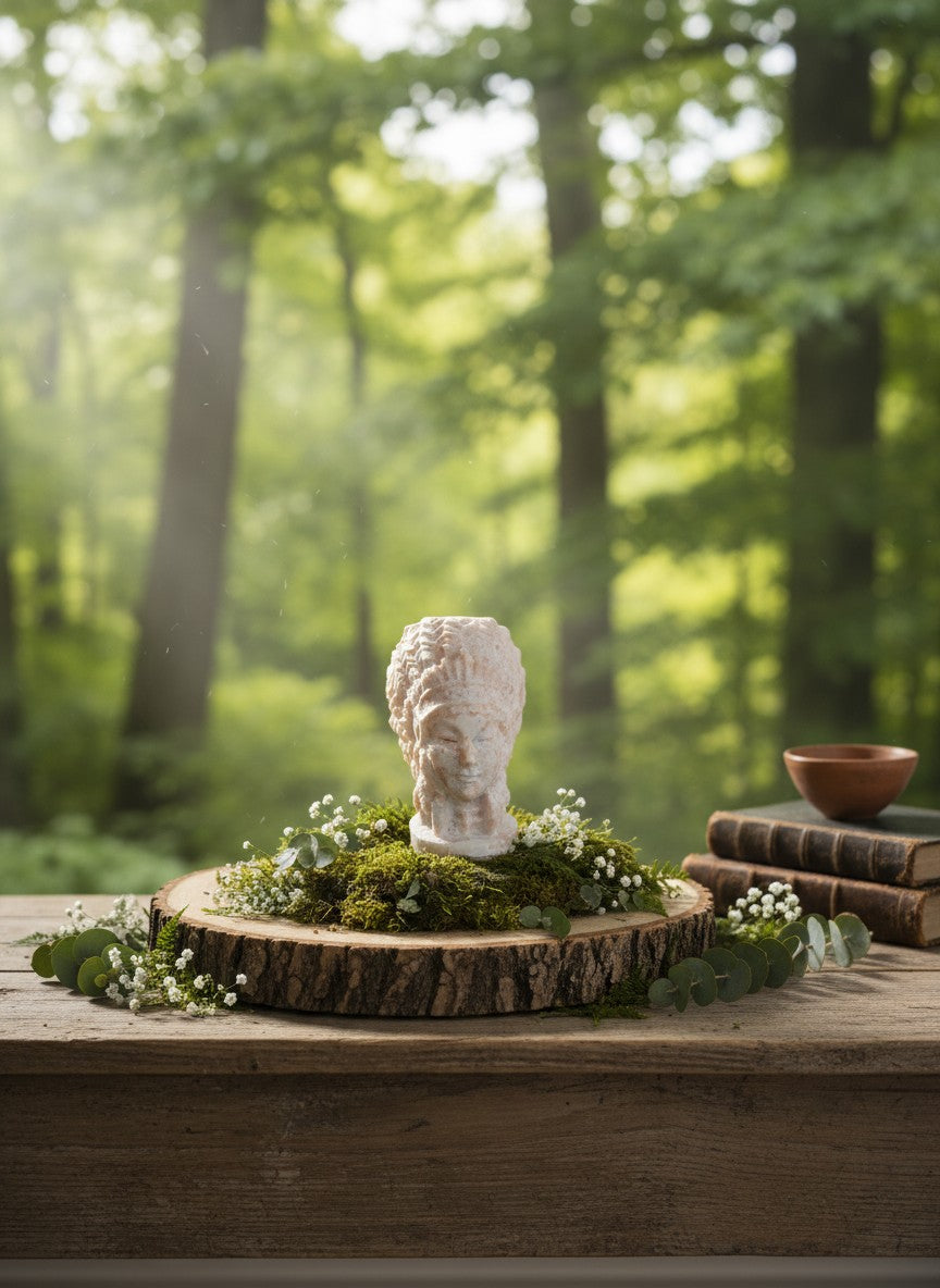 Pink Opal Female Head Carving