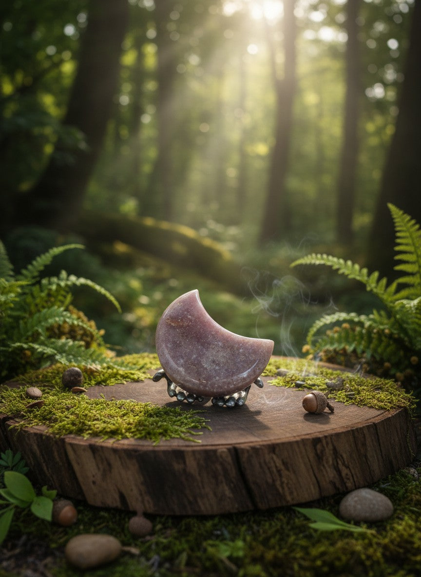 Pink Amethyst Crescent Moon