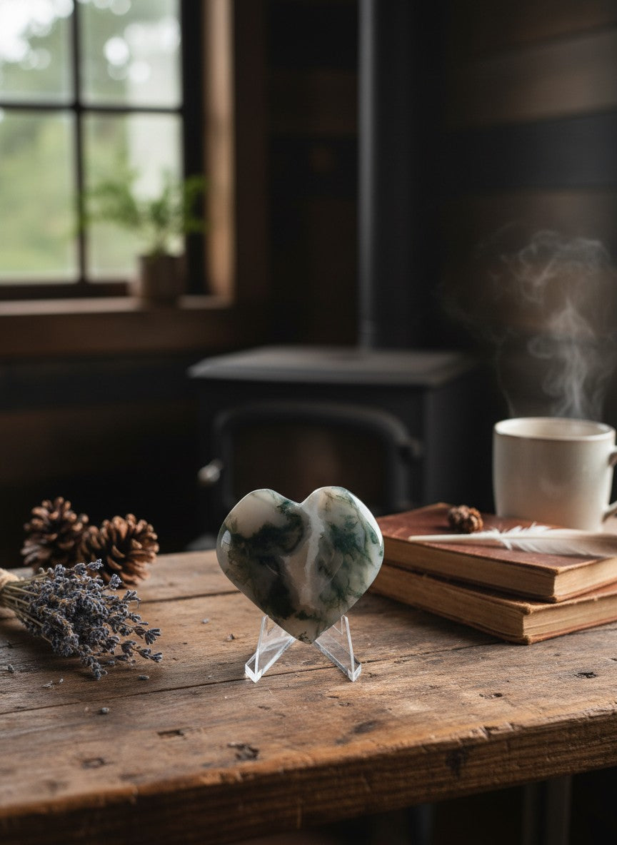Moss Agate Heart