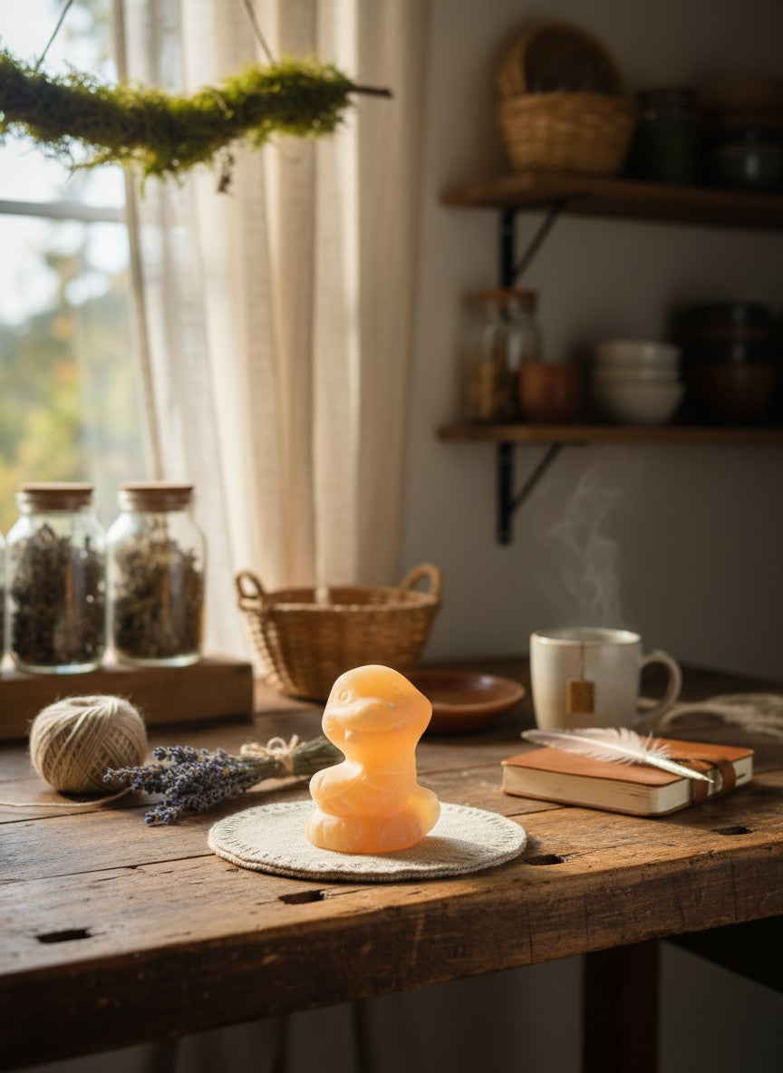 Orange Calcite Snake