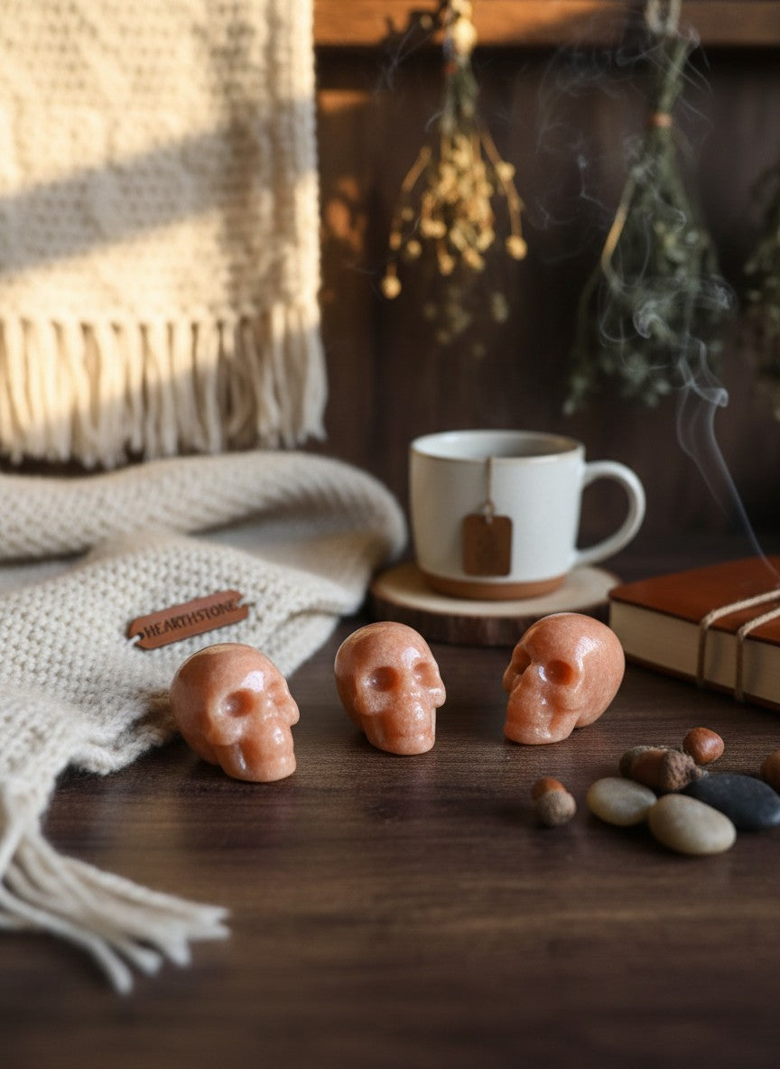 Orange Calcite Skull