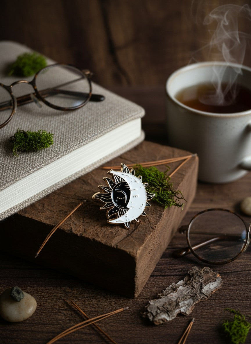 Enamel Pin Sun and Moon