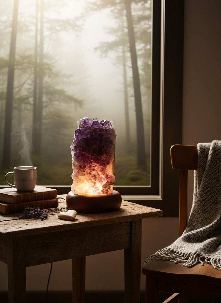 Brazil Amethyst Cluster Lamp