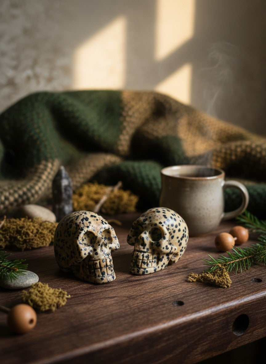 Dalmatian Jasper Skull