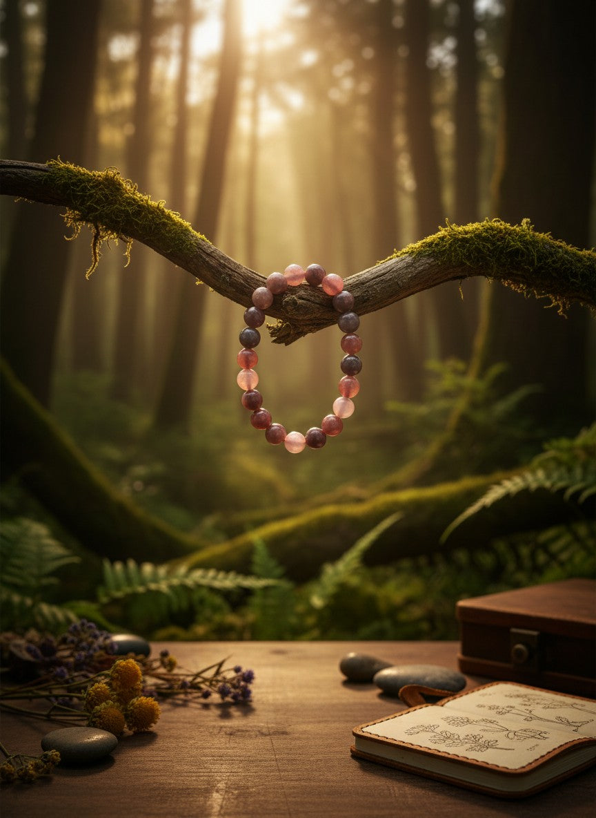 Lavender Rose Quartz Bead Bracelet
