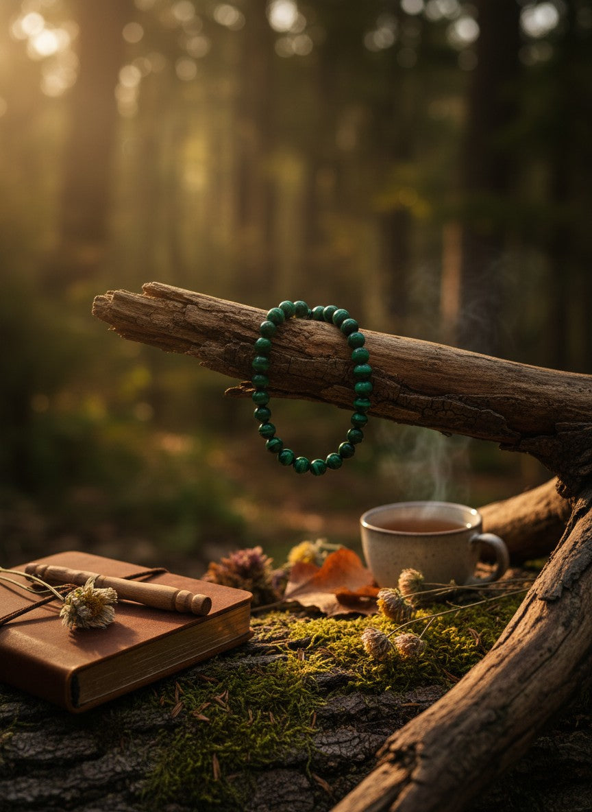 Malachite Bead Bracelet