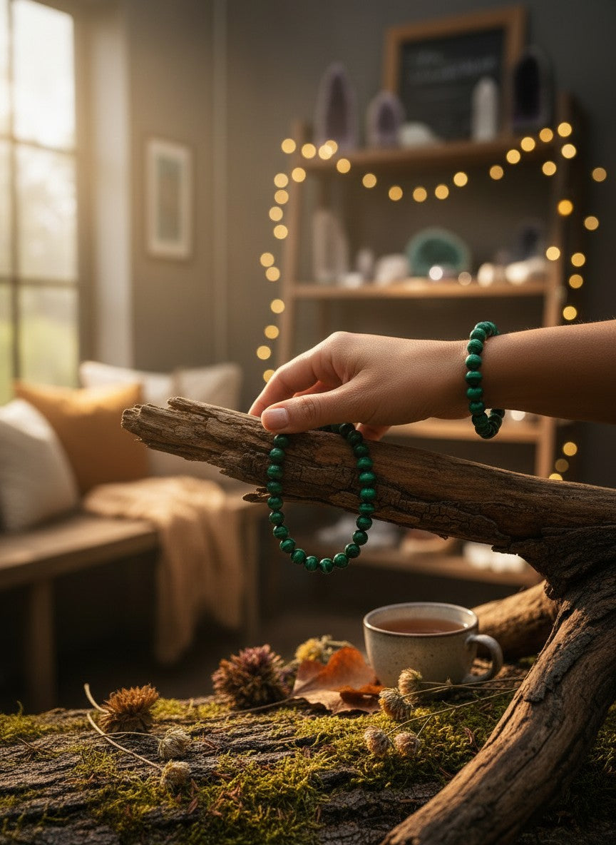 Malachite Bead Bracelet