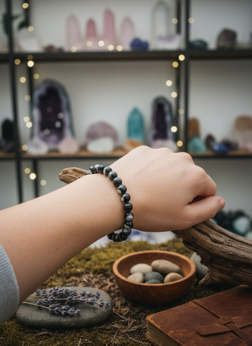 Orca Agate Bead Bracelet