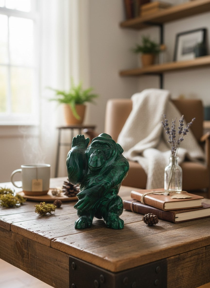 Malachite Gorilla Carving