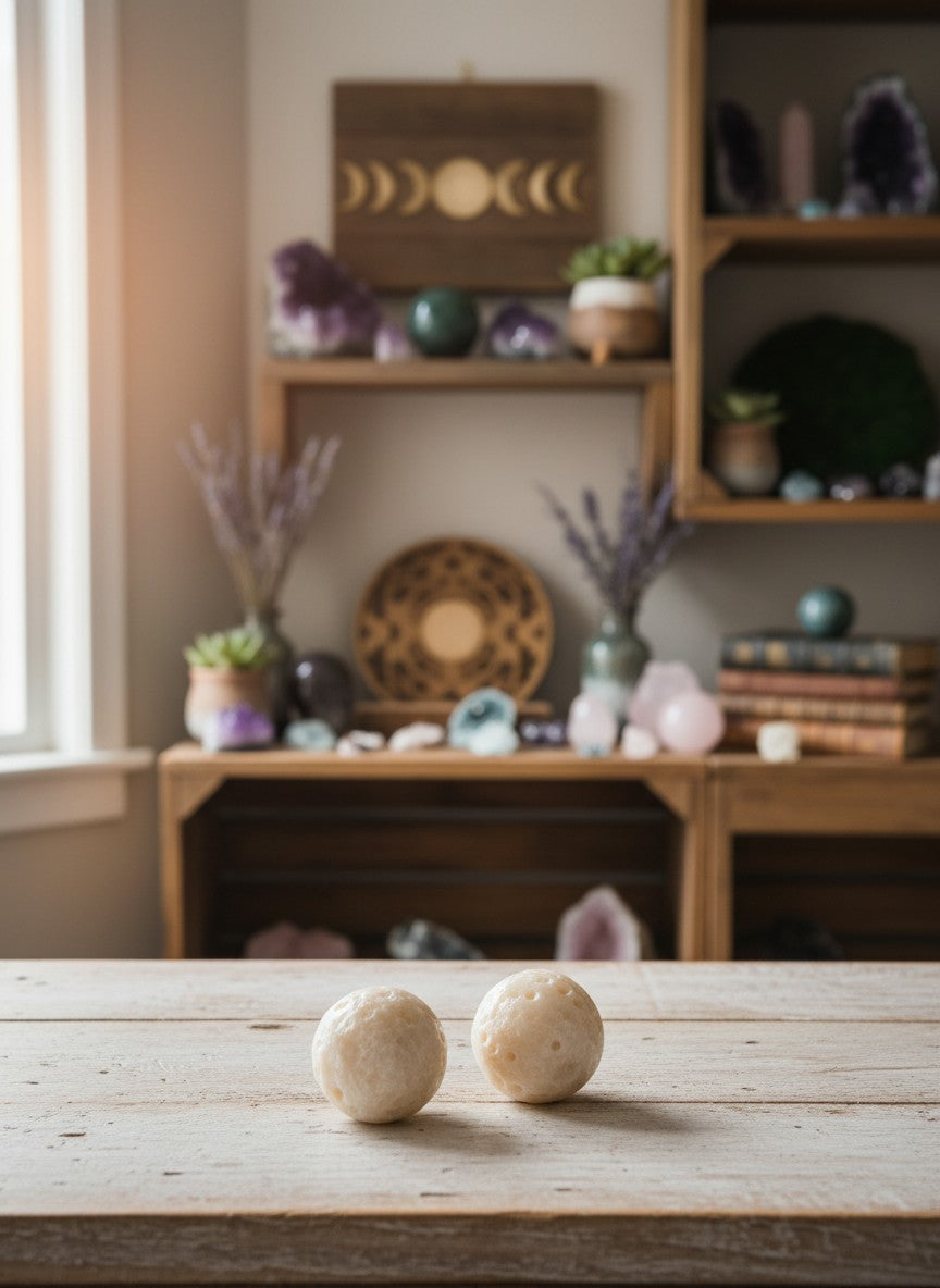 Moonstone Sphere with Moon Craters