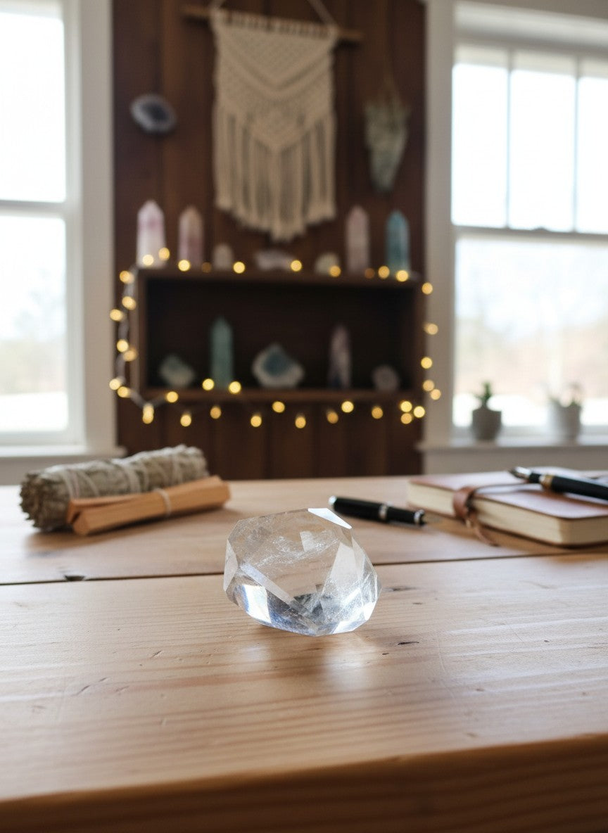 Brazilian Clear Quartz Faceted Freeform